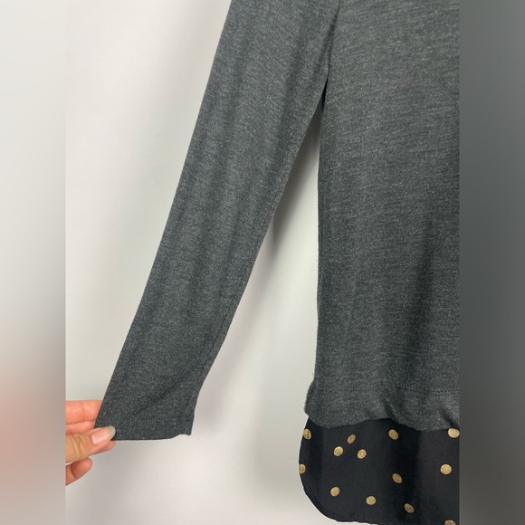 J. Crew Mercantile Gray Black Long Sleeve Layered Tunic Sweater Top - Picture 2 of 6